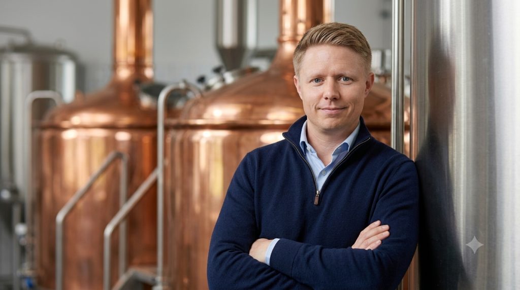 Sven van Rooijen, founder of BrewIngredients, in a brewery